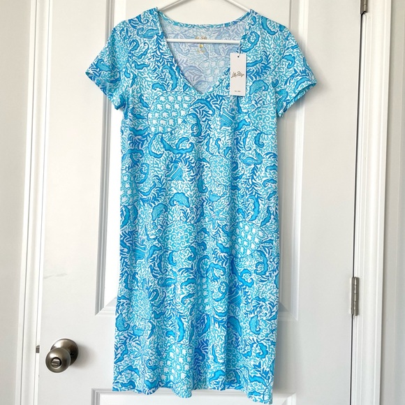 *NWT* Lilly Pulitzer Etta V-Neck Short Sleeve Dress Resort White Goombay Grooves - Picture 7 of 16